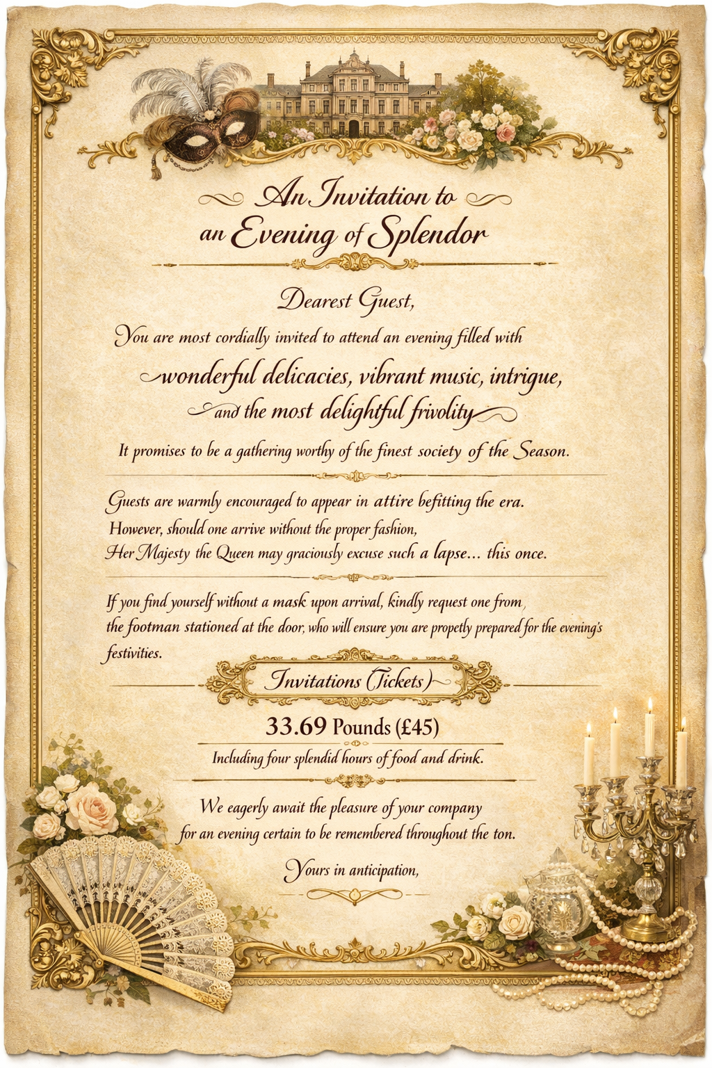 4.18.26: Cocktails & Appetizers - Bridgerton Edition - 2026 Masquerade Ball - Image 2